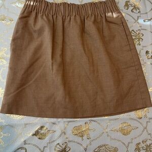 J.Crew Size 6 Camel Brown Wool Blend Elastic Waist Lined A Line Skirt